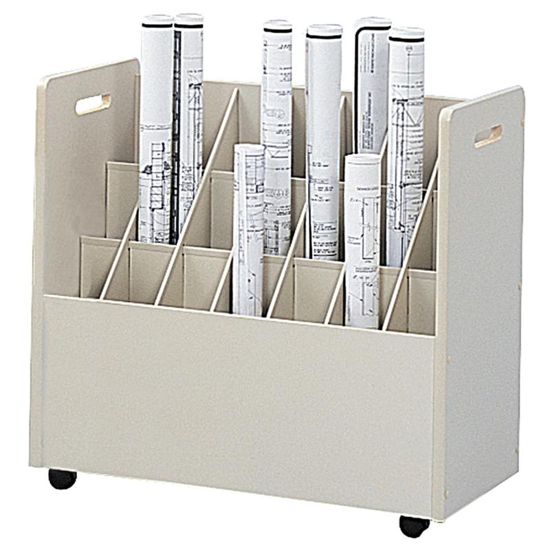 Safco Mobile Roll File, 21 Compartments, 3 3/4in Tubes MPN:3043