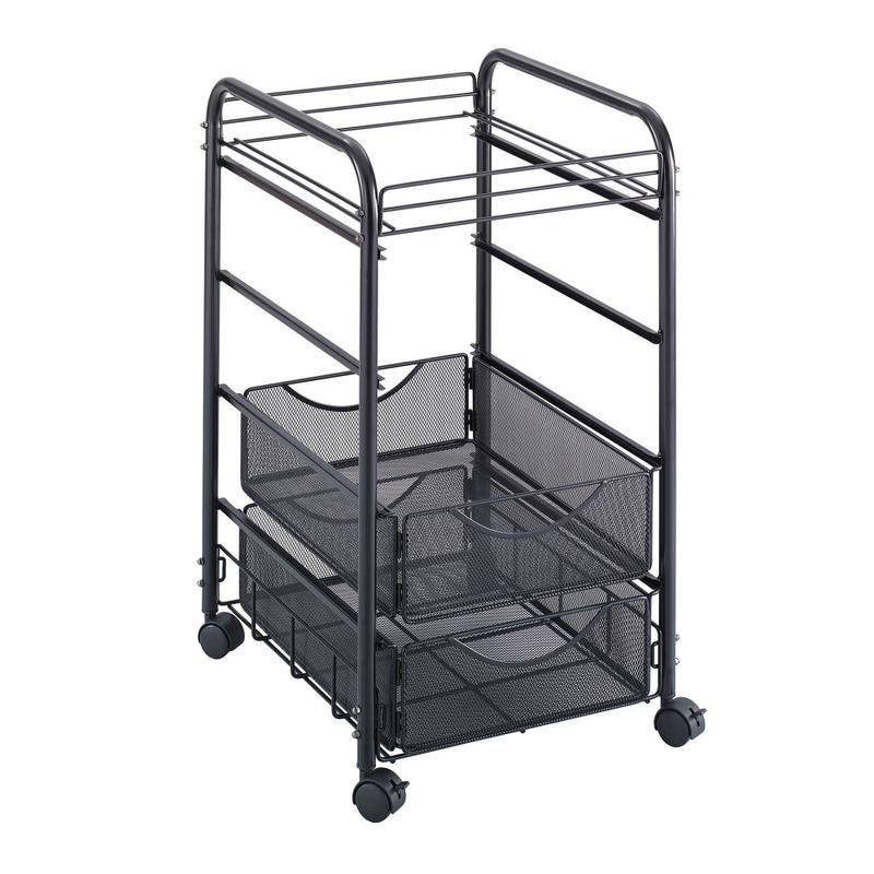 Safco Onyx Mesh Cart, 27inH x 15 3/4inW x 17inD, Black MPN:5215BL