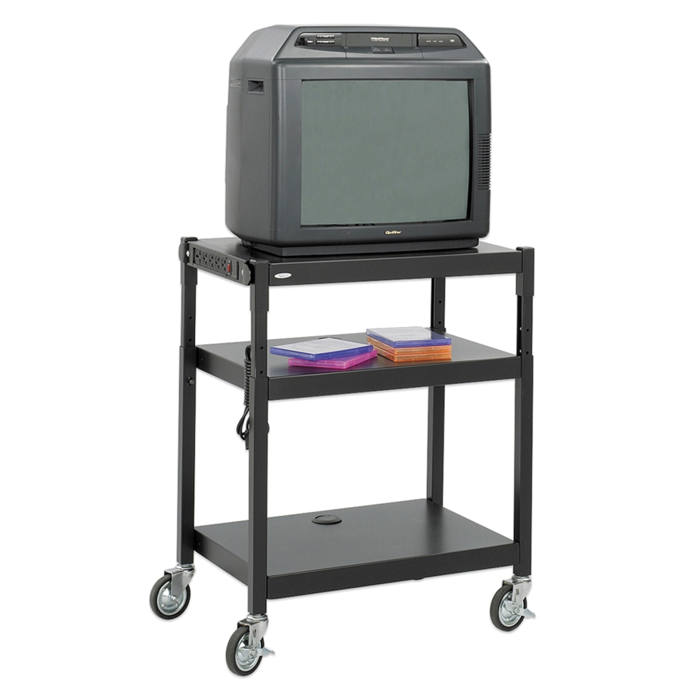 Safco 36in-Tall Height-Adjustable Audio/Visual Cart MPN:8932BL