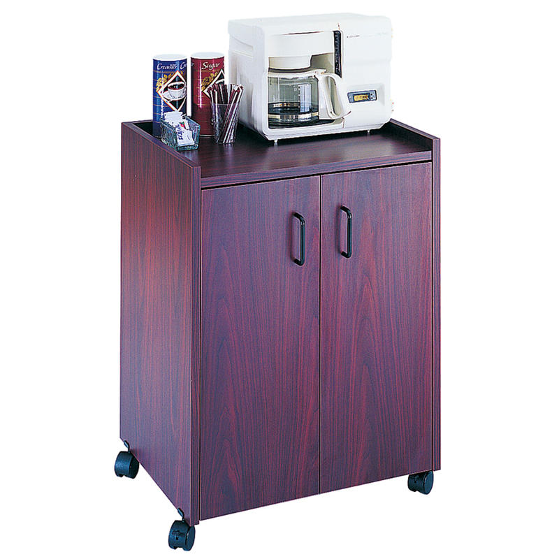 Safco Mobile Refreshment Center, 31inH x 23inW x 18inD, Mahogany MPN:8953MH