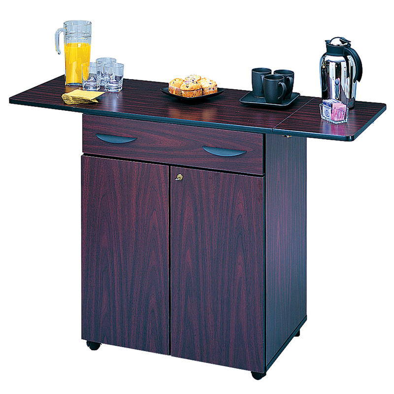 Safco Hospitality Service Cart, Mahogany MPN:8962MH