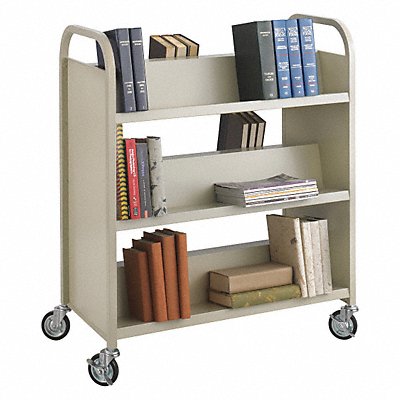 DoubleSided Book Cart Steel 6 Shelf Cart MPN:5357SA