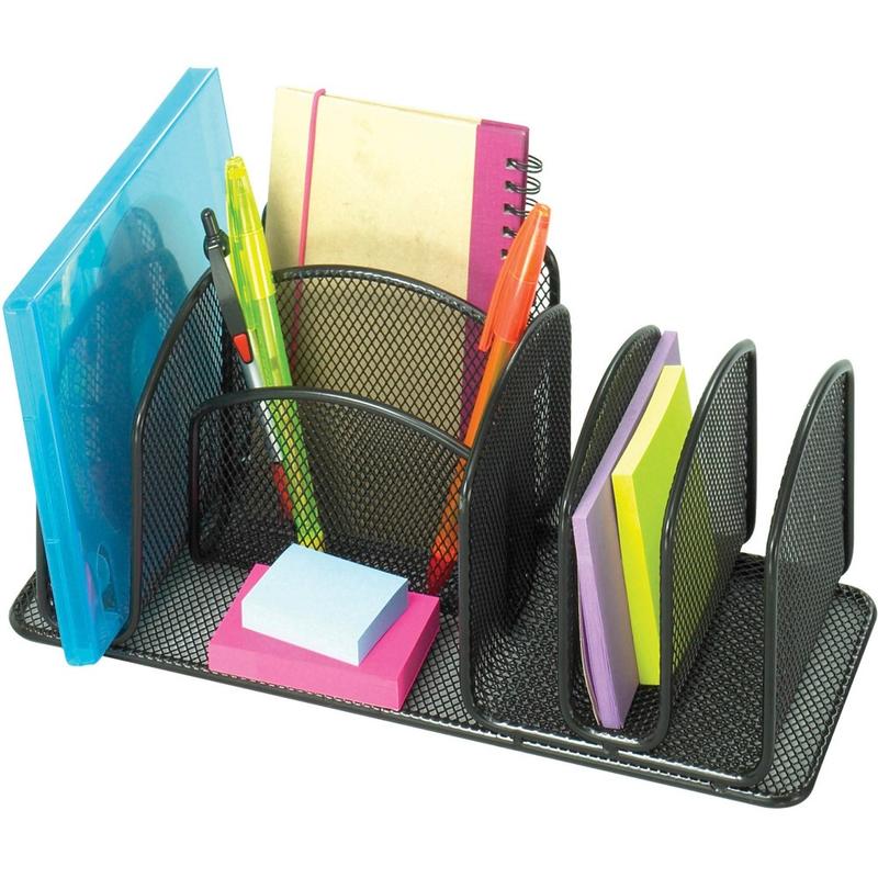 Safco Onyx Deluxe Steel Desktop Organizer, 12 5/8inH x 4 5/16inW x 4 5/16inD, Black (Min Order Qty 3) MPN:3251BL