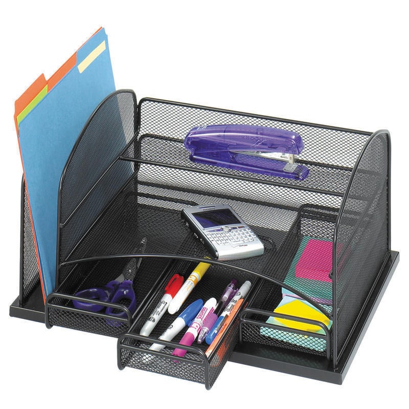 Safco 3-Drawer Desktop Organizer, 16inH x 11 3/8inW x 8inD, Black MPN:3252BL