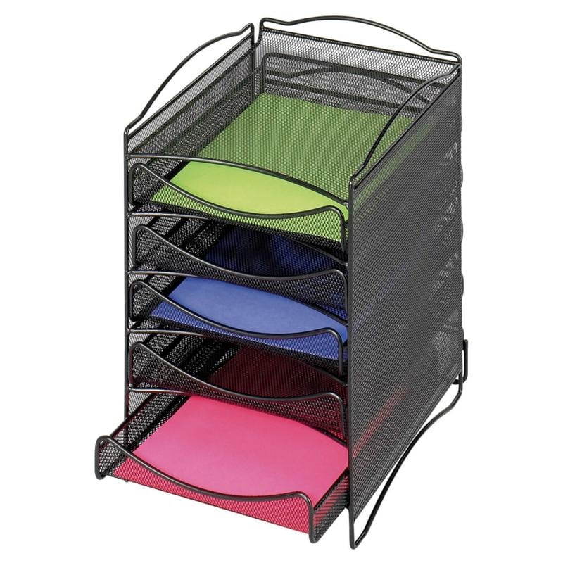 Safco Onyx 5-Drawer Mesh Literature Organizer, Black MPN:9432BL