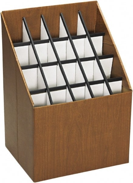 Corrugated Roll Files, 20 Compartments, 15w x 12d x 22h, Woodgrain MPN:SAF3081