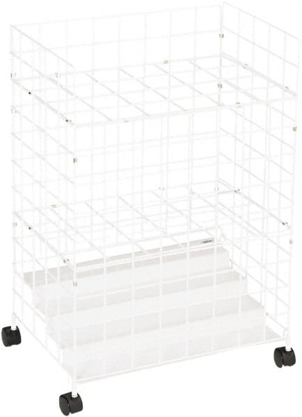 Wire Roll Files, 24 Compartments, 21w x 14-1/4d x 31-3/4h, White MPN:SAF3088