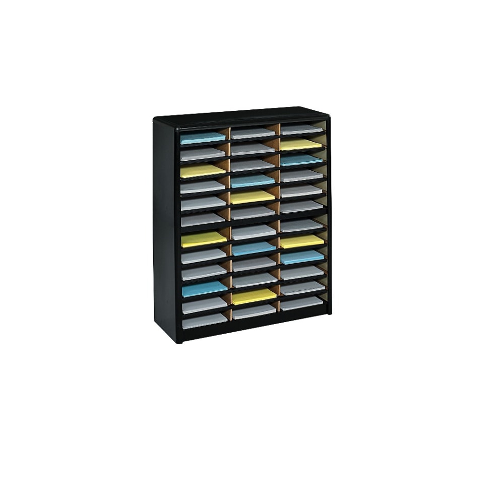 Safco Value Sorter Steel Corrugated Literature Organizer, 36 Compartments, Black MPN:7121BL