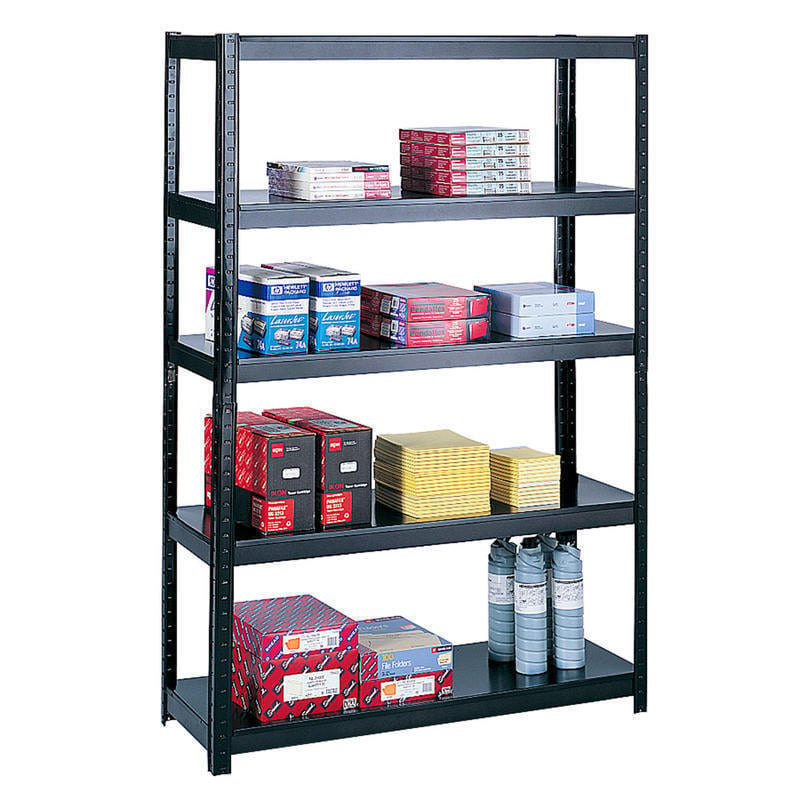 Safco Boltless Shelving, 48 1/2in Wide, Black MPN:5246BL