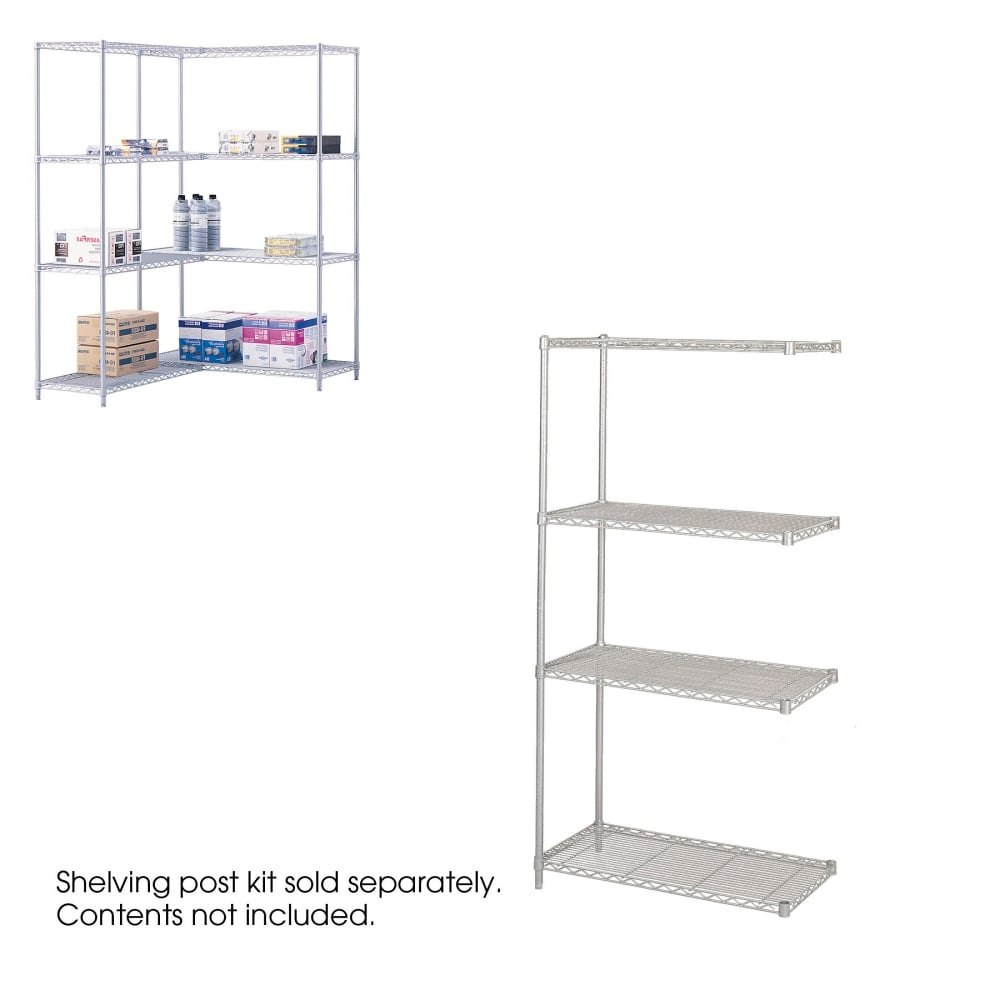 Safco Industrial Wire Shelving Add-On Unit, 36inW x 18inD, Gray MPN:5286GR