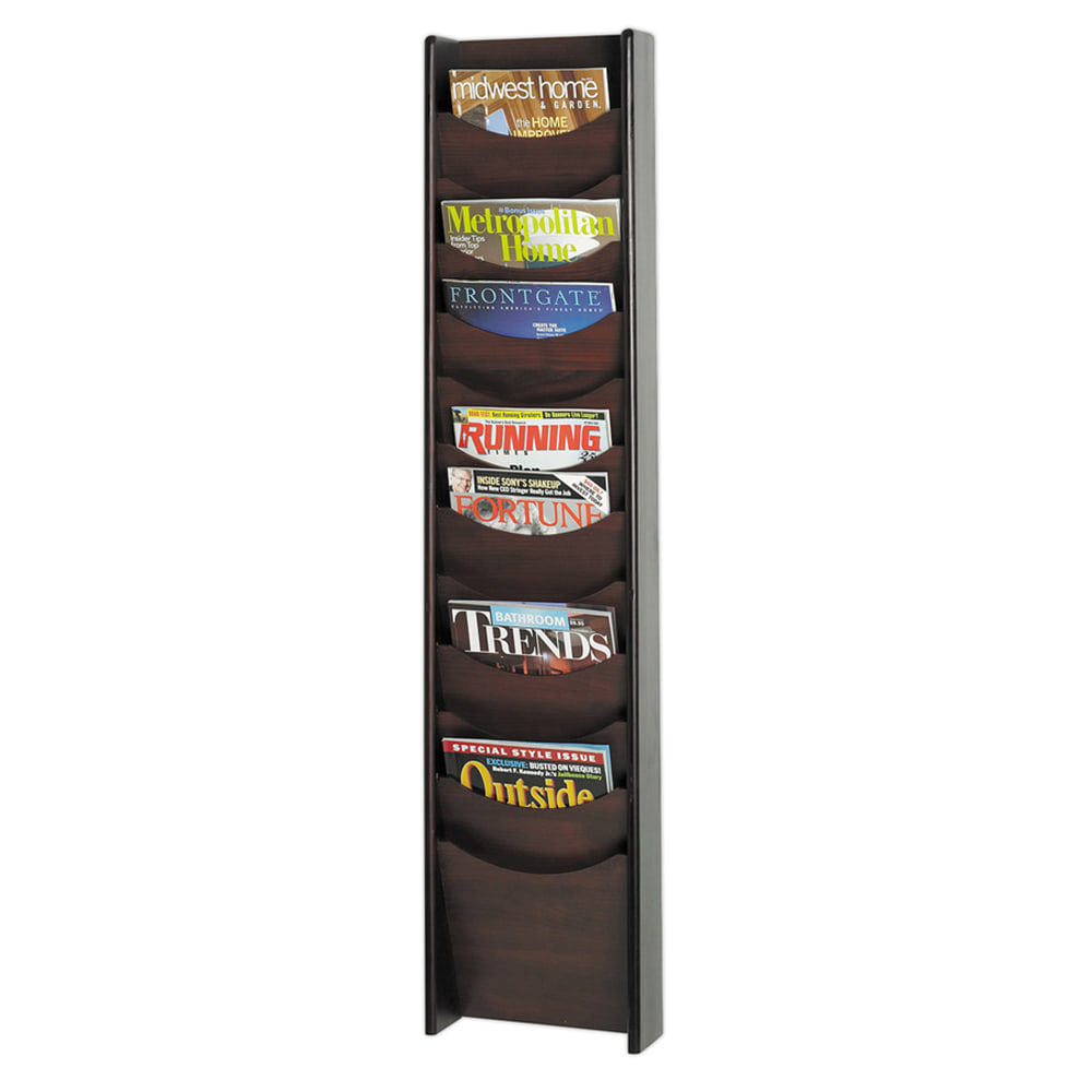 Safco 12-Pocket Wood Literature Display Rack, Mahogany MPN:4331MH