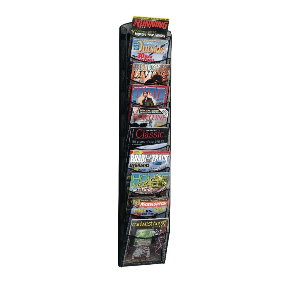 Safco 10-Pocket Mesh Magazine Rack, Black MPN:5579BL