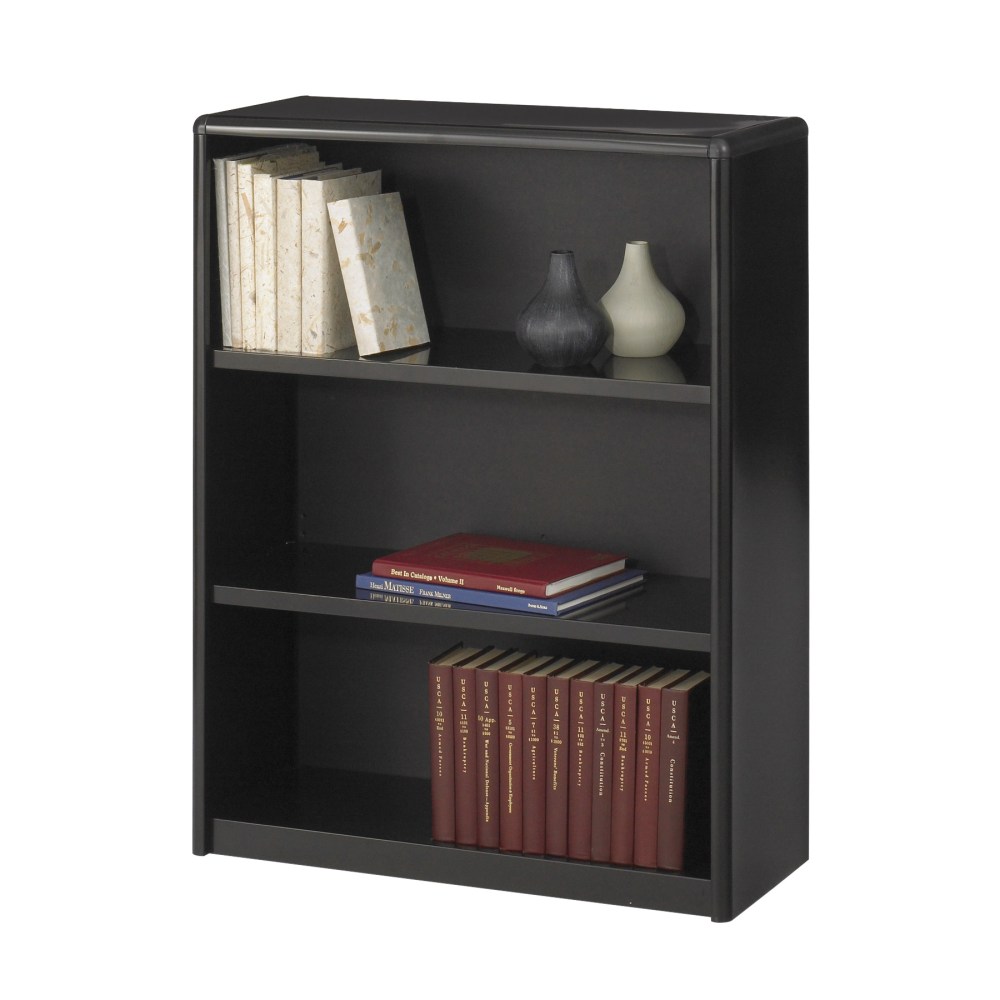 Safco Value Mate Steel Modular Shelving Bookcase, 3 Shelves, 40inH x 31-3/4inW x 13-1/2inD, Black MPN:7171BL