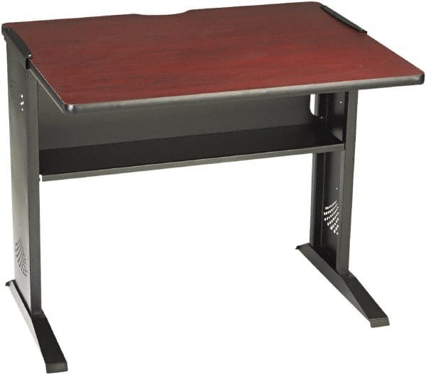 Computer Desk W/ Reversible Top, 35-1/2w x 28d x 30h, Mahogany/Medium Oak/Black MPN:SAF1930