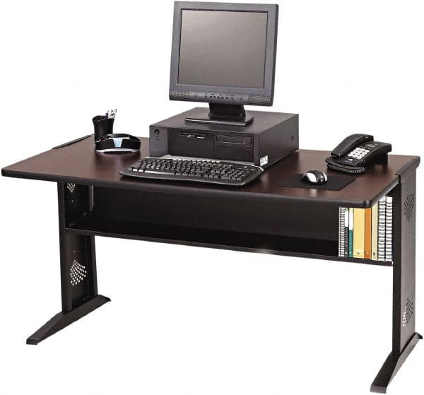 Computer Desk W/ Reversible Top, 47-1/2w x 28d x 30h, Mahogany/Medium Oak/Black MPN:SAF1931