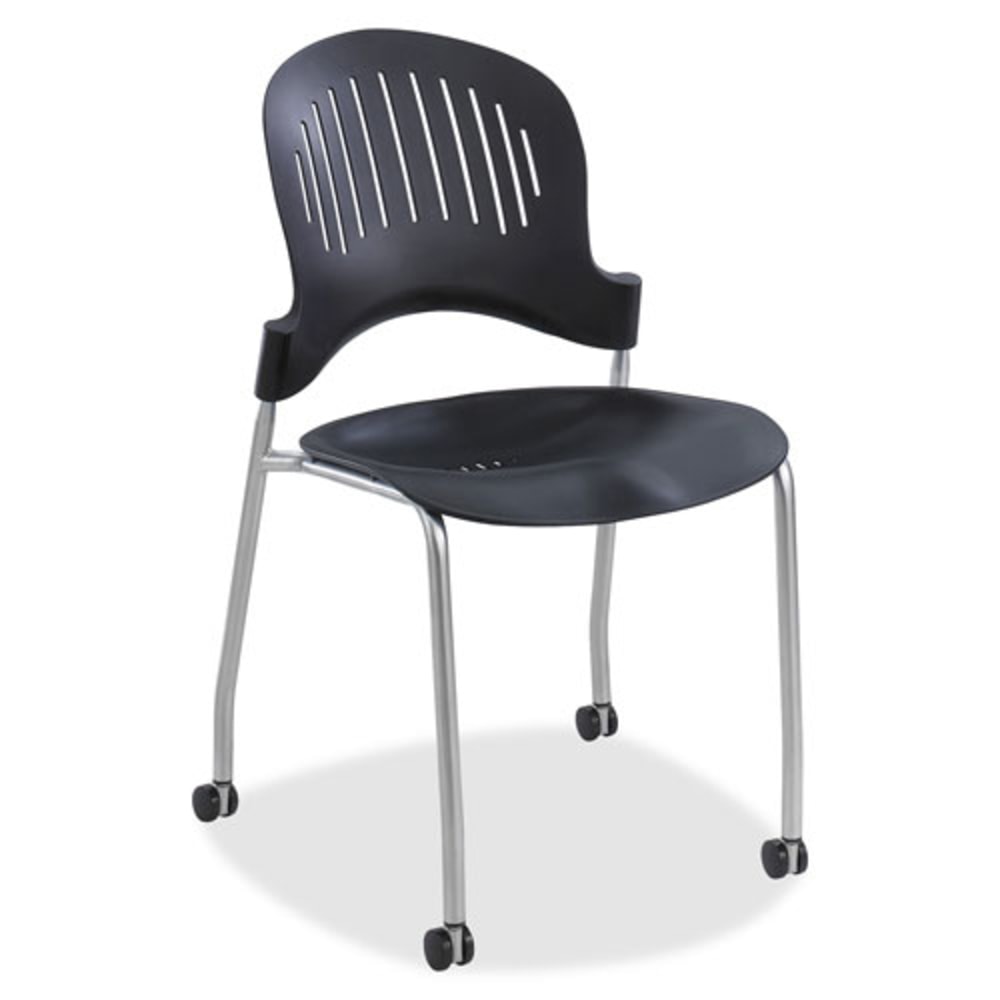 Safco Zippi Stack Chair, Silver/Black, Set Of 2 MPN:3385BL