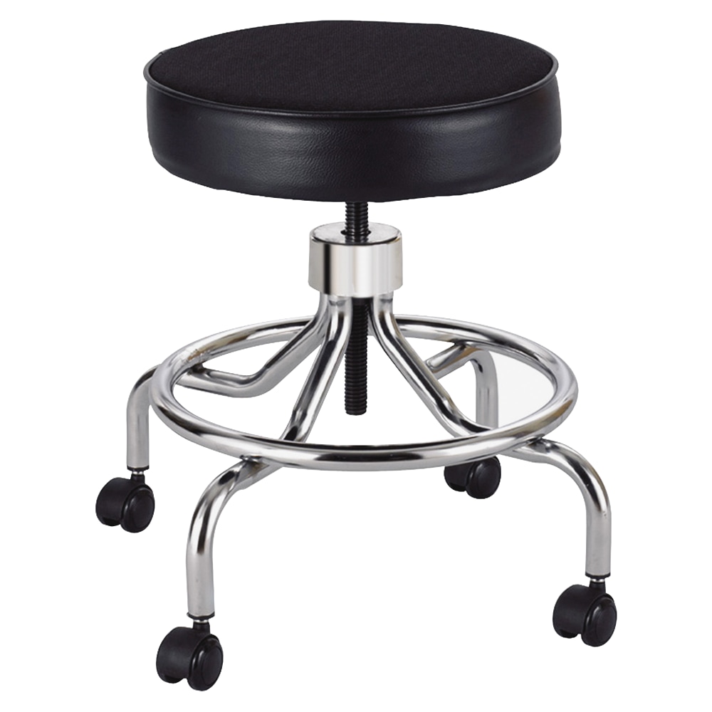 Safco Screw-Lift Lab Stool, 25inH x 23inW x 23inD, Black/Chrome MPN:3432BL