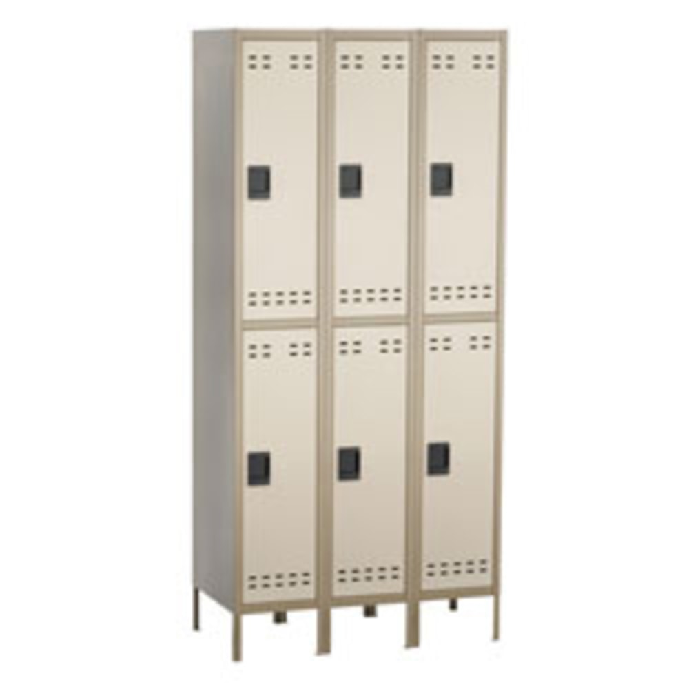 Safco Storage Lockers, Double-Tier, Bank Of 3, Tan MPN:5526TN