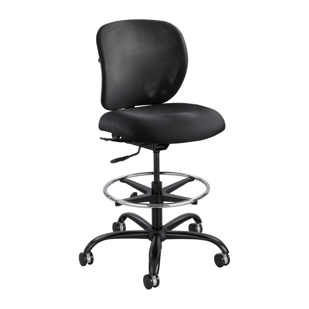 Safco Vue Heavy-Duty Stool, Mesh Back/Vinyl Seat, Black MPN:3394BV