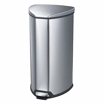 Wastebasket Half Round 4 gal Silver MPN:9685SS