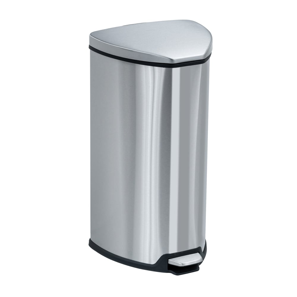 Safco Hands-Free Step-On Receptacle, 7-Gallon, Silver MPN:9686SS