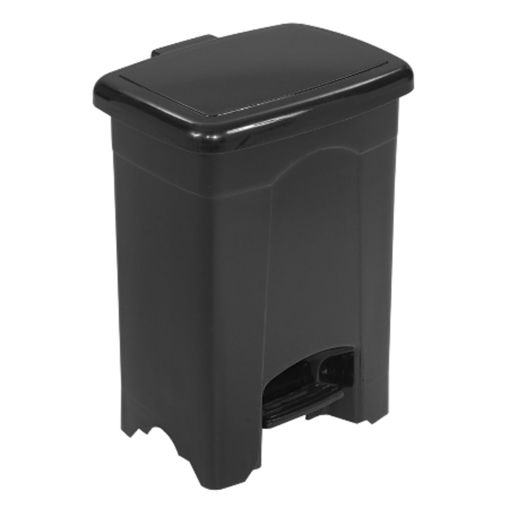 Safco 4-Gallon Step-On Trash Receptacle, 4 Gallons, Black (Min Order Qty 2) MPN:9710BL