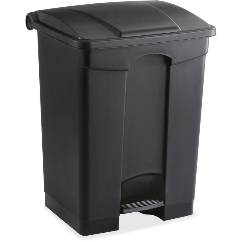 Safco Plastic Step-on Receptable - 17 gal Capacity - Rectangular - 26.3in Height x 19.8in Width x 16.3in Depth - Plastic - Black MPN:SAF9922BL