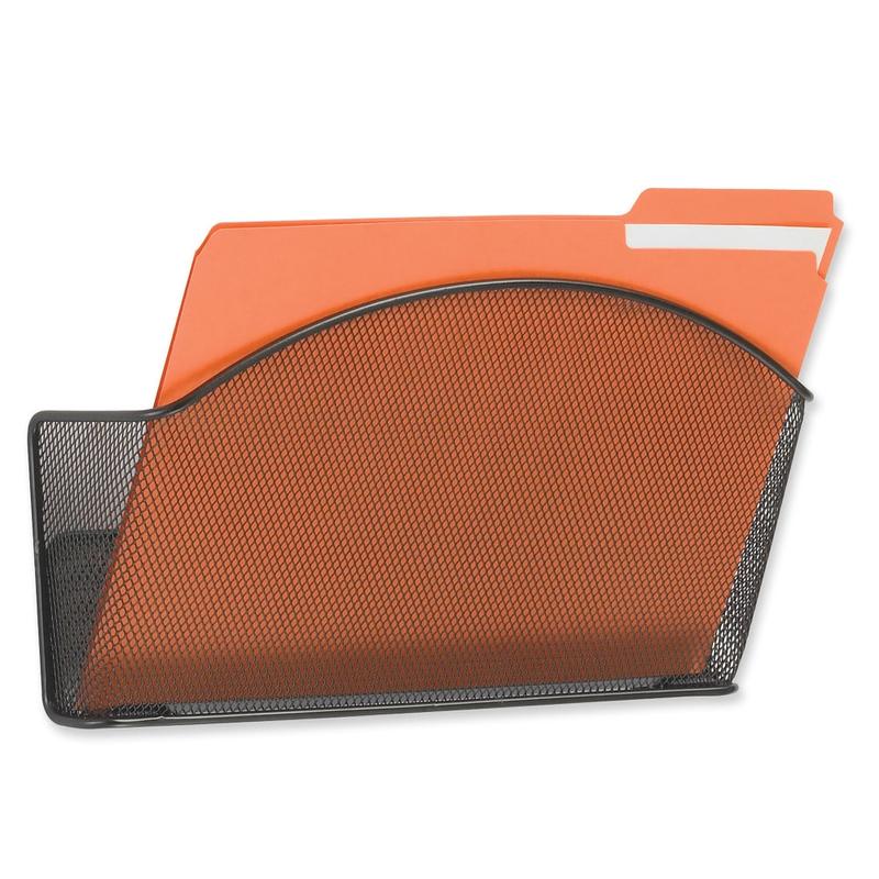 Safco Onyx Mesh Wall Pocket, Letter Size, 9inH x 12inW x 3inD, Black (Min Order Qty 3) MPN:5651BL