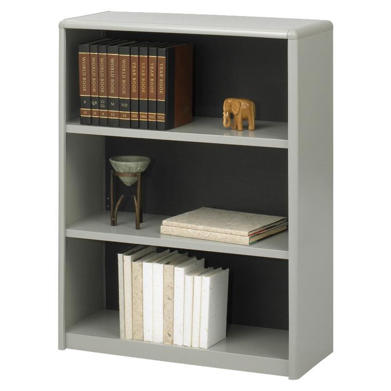 Safco Value Mate Steel Modular Shelving Bookcase, 3 Shelves, 40inH x 31-3/4inW x 13-1/2inD, Gray MPN:7171GR