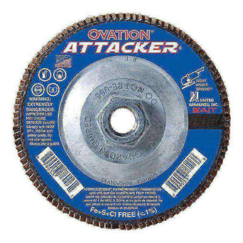 Flap Disc: 5/8-11 Hole, 60 Grit, Zirconia Alumina, Type 27 MPN:76208