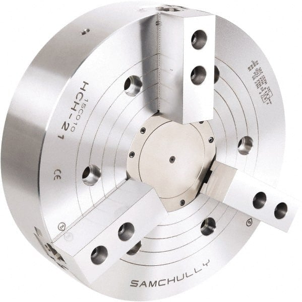 Hydraulic Power Lathe Chuck: 381 mm Dia, 3 Jaws, Plain Back Mount MPN:HCH-15