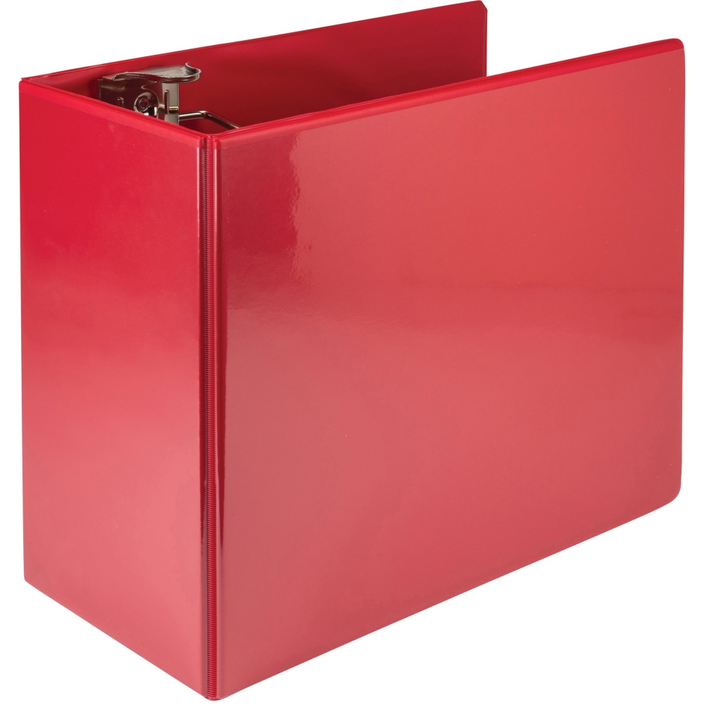 Samsill Nonstick Locking View 3-Ring Binder, 6in Round Rings, Red MPN:16423