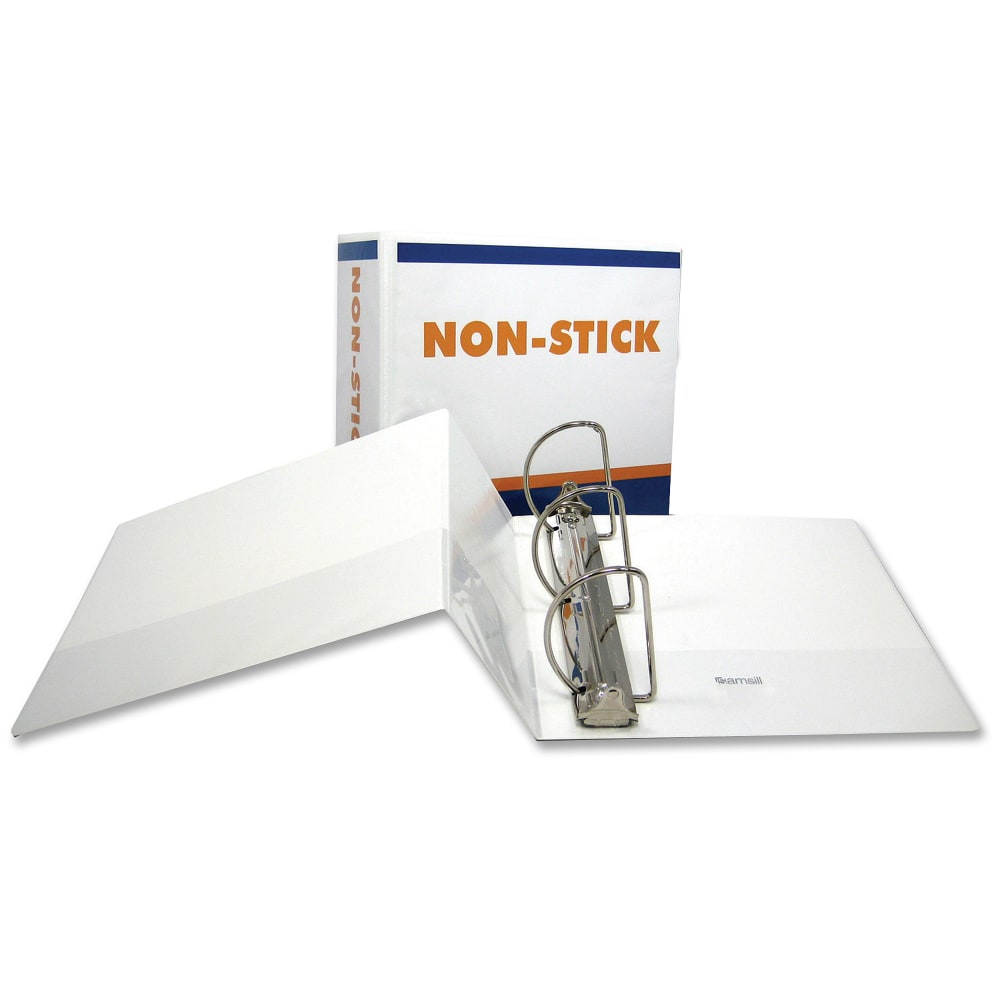 Samsill Nonstick Insertable 3-Ring Binder, 6in D-Rings, 50% Recycled, White (Min Order Qty 2) MPN:16427