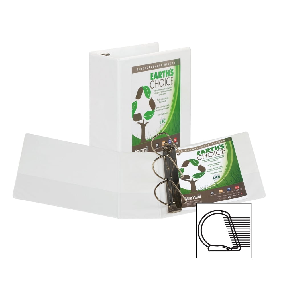 Samsill Earths Choice Vue 3-Ring Binder, 5in D-Rings, White (Min Order Qty 2) MPN:16907