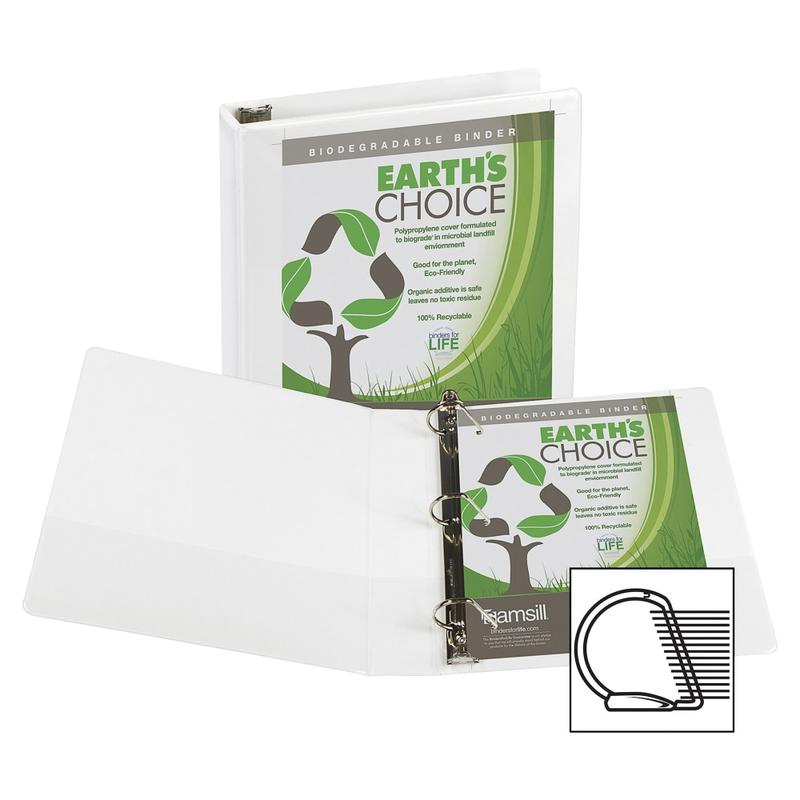 Samsill Earths Choice Vue 3-Ring Binder, 1in D-Rings, White (Min Order Qty 9) MPN:16937