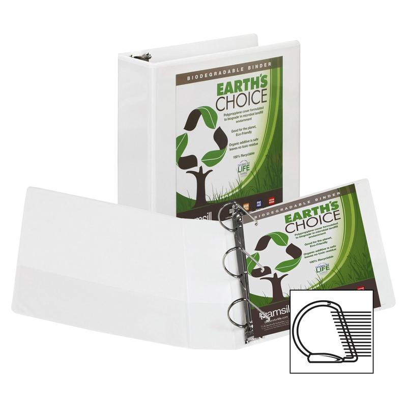 Samsill Earths Choice Vue 3-Ring Binder, 3in D-Rings, White (Min Order Qty 4) MPN:16987