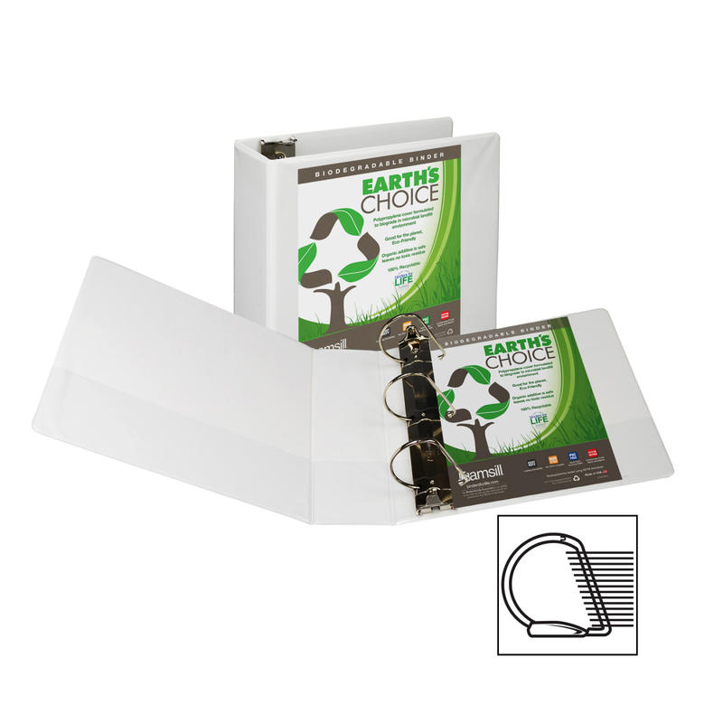 Samsill Earths Choice Vue 3-Ring Binder, 4in D-Rings, White (Min Order Qty 2) MPN:16997