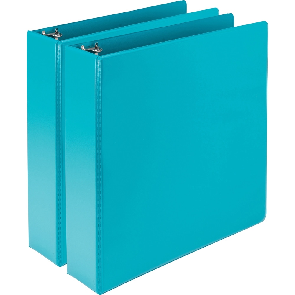 Samsill Fashion Color Presentation View 3-Ring Binder, 2in Round Rings, Turquoise, Pack Of 2 (Min Order Qty 3) MPN:U86677