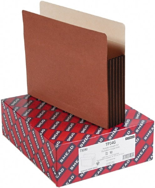 Expandable File Folder with Drop Front & Top Tab Pocket: Letter, Manila & Redrope, 10/Pack MPN:SMD73390