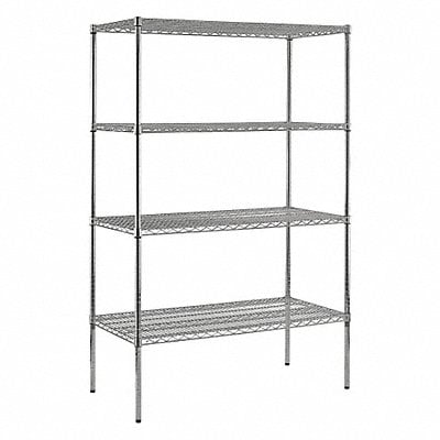 Wire Shelving Unit 48in.Wx24in.D Silver MPN:WS482474-C