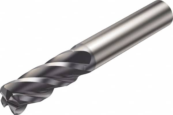 Corner Radius End Mill: 3 mm Dia, 7 mm LOC, 0.2 mm Radius, 4 Flutes, Solid Carbide MPN:6732480