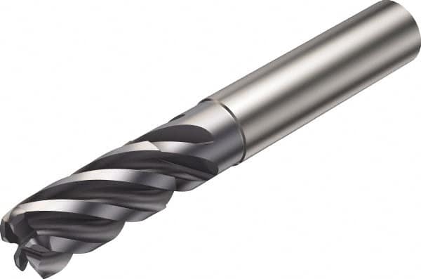 Corner Radius End Mill: 6 mm Dia, 13 mm LOC, 1 mm Radius, 5 Flutes, Solid Carbide MPN:6732496