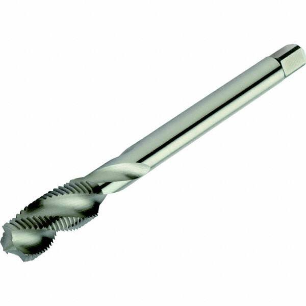 Spiral Flute Tap: M10x1.00 Metric Fine, 3 Flutes, Semi-Bottoming, 6H Class of Fit, High Speed Steel, Bright/Uncoated MPN:7666337