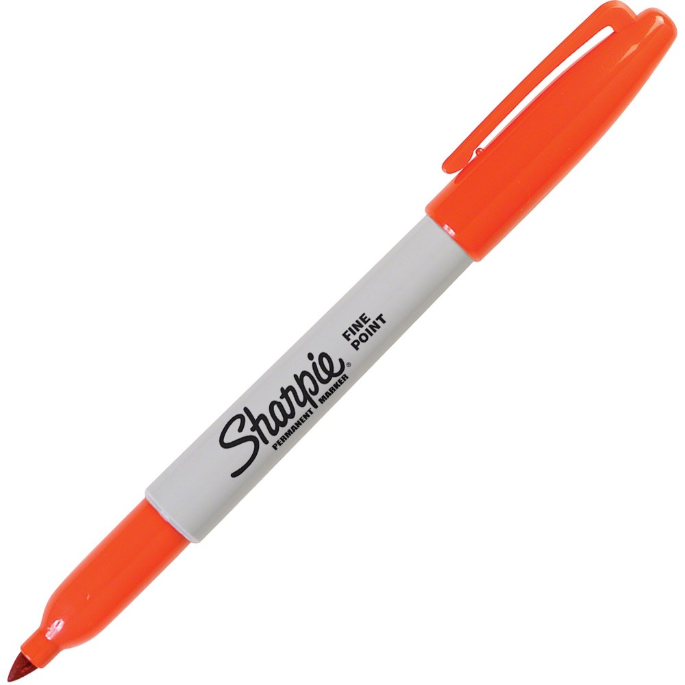 Sharpie Pen-Style Permanent Marker, Fine Point, Orange Ink, Pack Of 12 Pens (Min Order Qty 5) MPN:30006