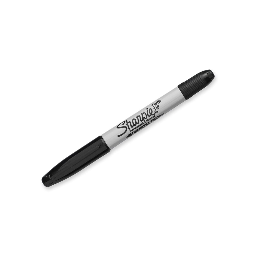 Sharpie Permanent Marker, Twin Tip, Fine and Ultra Fine Points, Black, 1 Count (Min Order Qty 31) MPN:32201