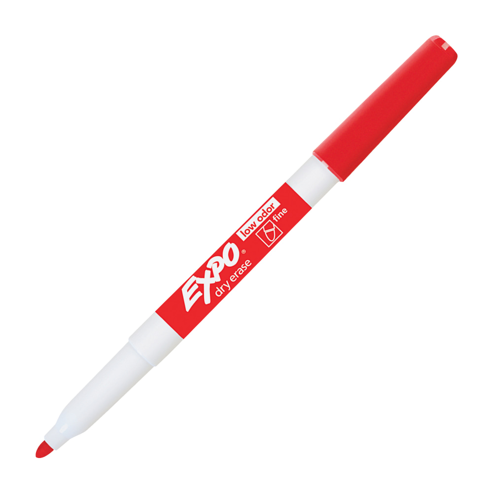 EXPO Low-Odor Dry-Erase Markers, Fine Point, Red, Pack Of 12 (Min Order Qty 6) MPN:86002