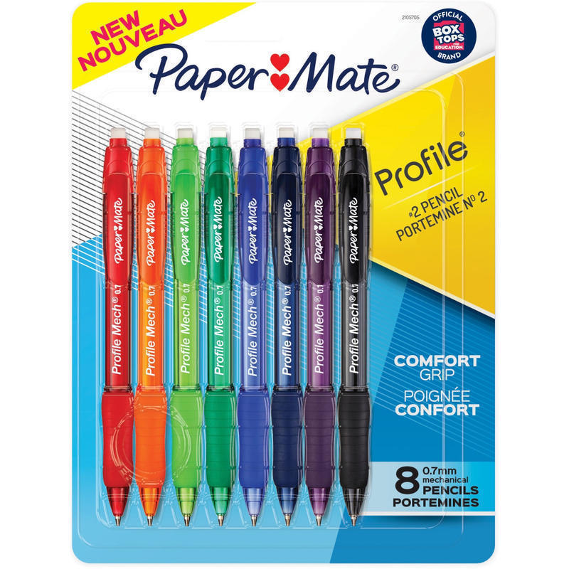 Paper Mate Mechanical Pencils, Medium Point, 0.7 mm, Assorted Colors, Pack Of 8 Pencils (Min Order Qty 10) MPN:2105705