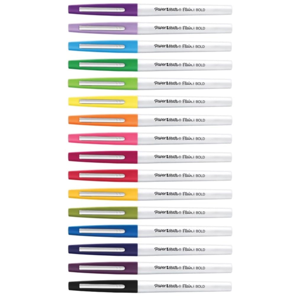 Paper Mate Flair Felt Tip Pens - Bold Pen Point - Assorted - 16 / Pack (Min Order Qty 3) MPN:2125413