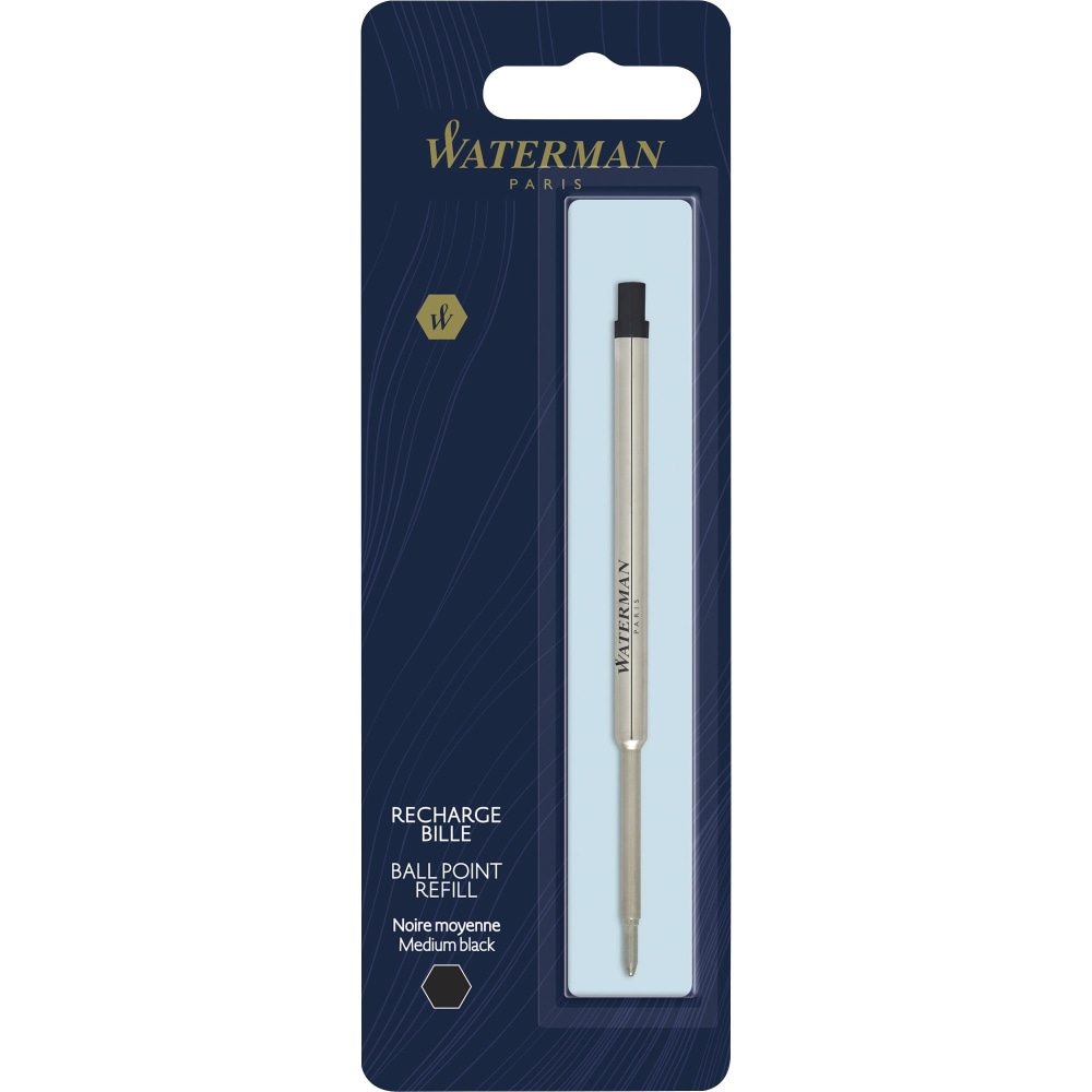 Waterman Black Refill for Ballpoint Pen - Medium Point - Black Ink - 1 Each (Min Order Qty 9) MPN:S0944480