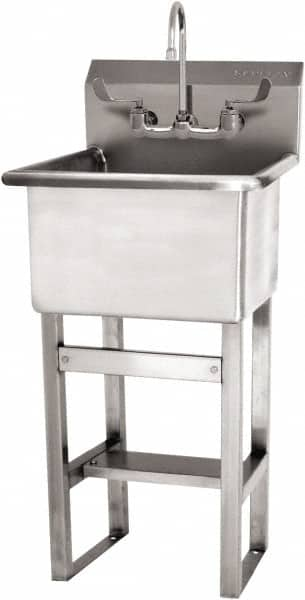 Utility Sink: Manual Faucet, 304 Stainless Steel MPN:U1818F-0.5